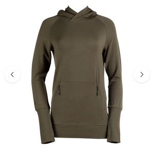 Ridge Merino Tencel pullover hoodie olive green S